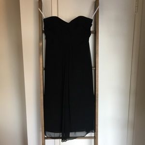 Knee length black chiffon dress